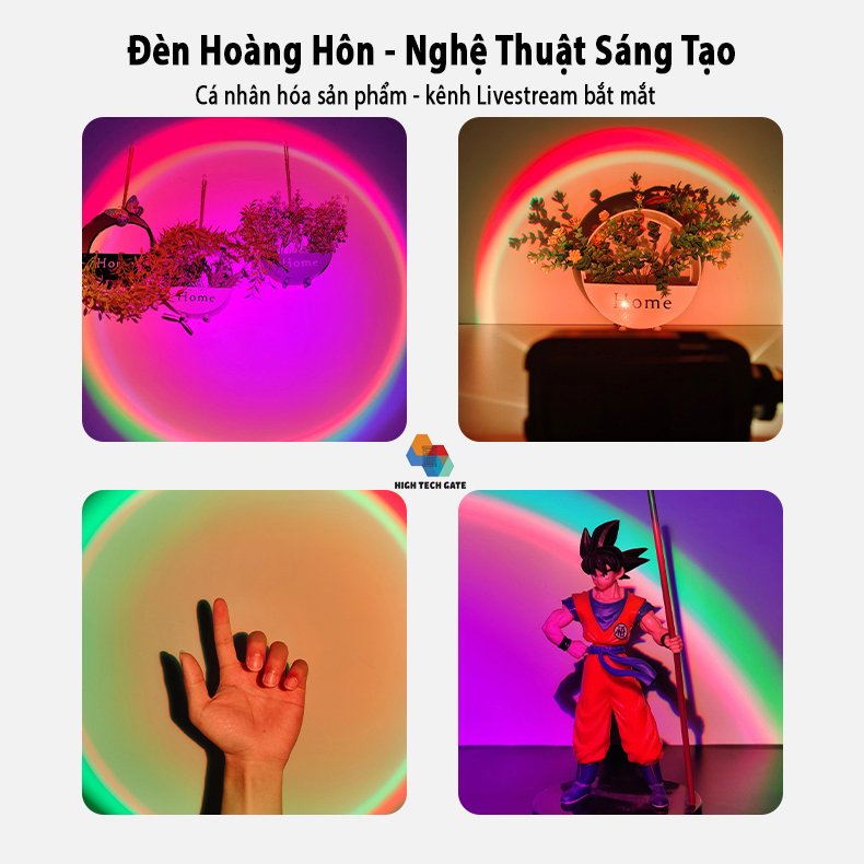 Cây Đèn RGB Hoàng Hôn High Tech Gate RGB3000 Chế Độ Cầm Tay Tripod Chụp Ảnh Selfie, Decor Trang Trí Quay Video Tiktok, Livestream Để Bàn Có Thể Kết Nối Gậy Chụp Hình, Camera Tiện Lợi, Hàng Chính Hãng