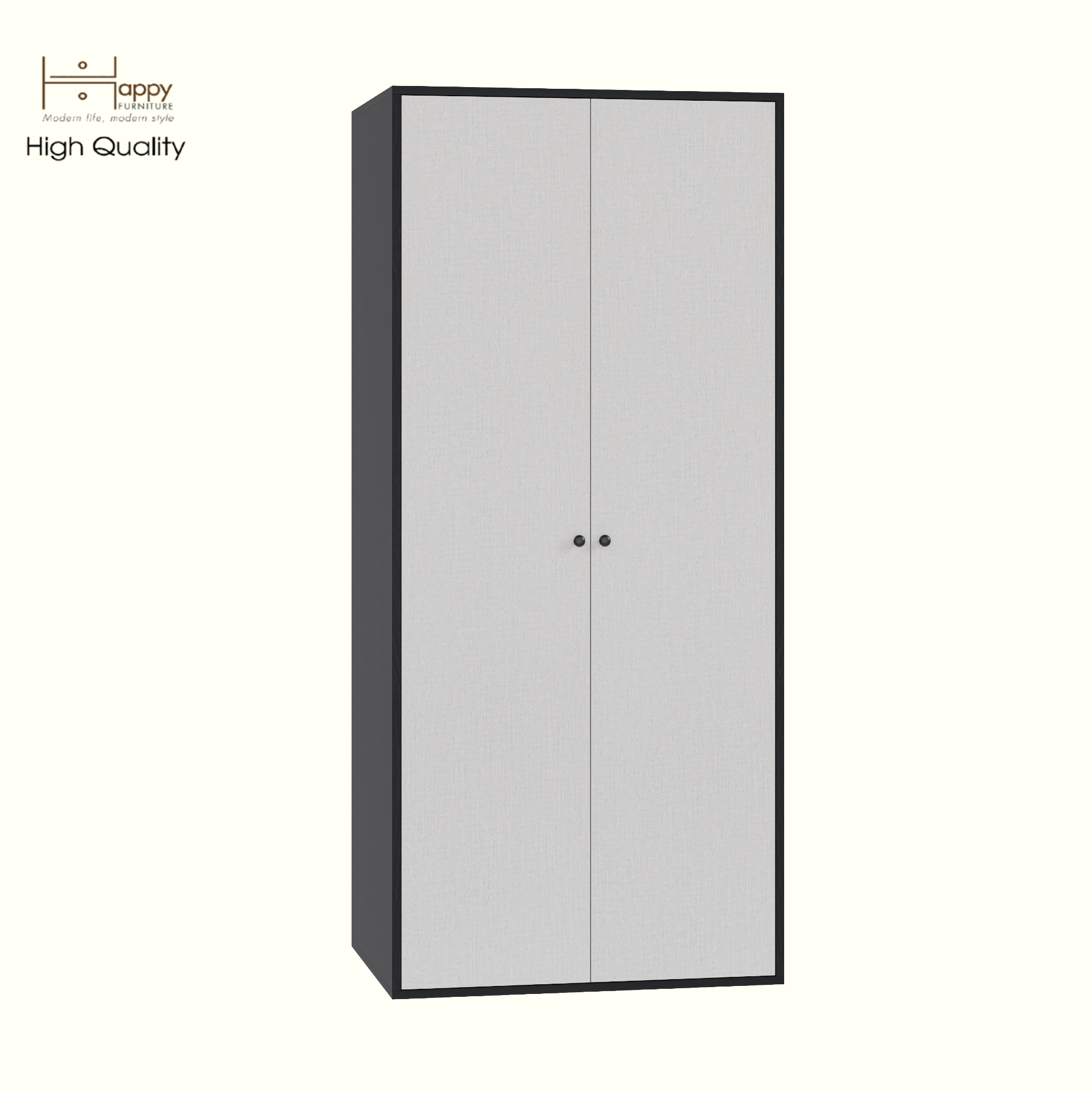 HAPPY FURNITURE , Tủ quần áo 2 cửa mở - LIVIK, TCM_235 , 80cm x 59cm x 180cm DxRxC