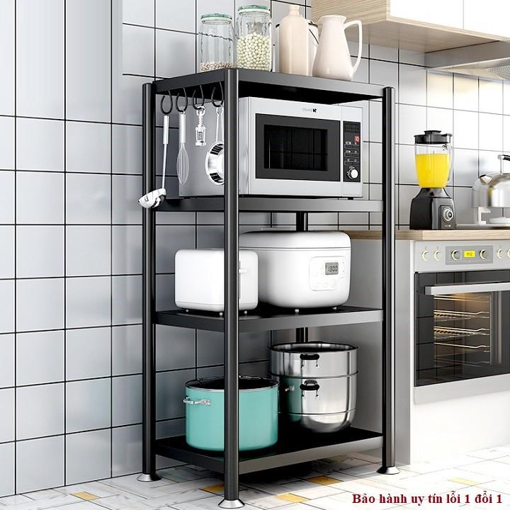 Kệ để lò vi sóng khung thép đen sơn tĩnh điện cao cấp, Kệ nhà bếp đa năng