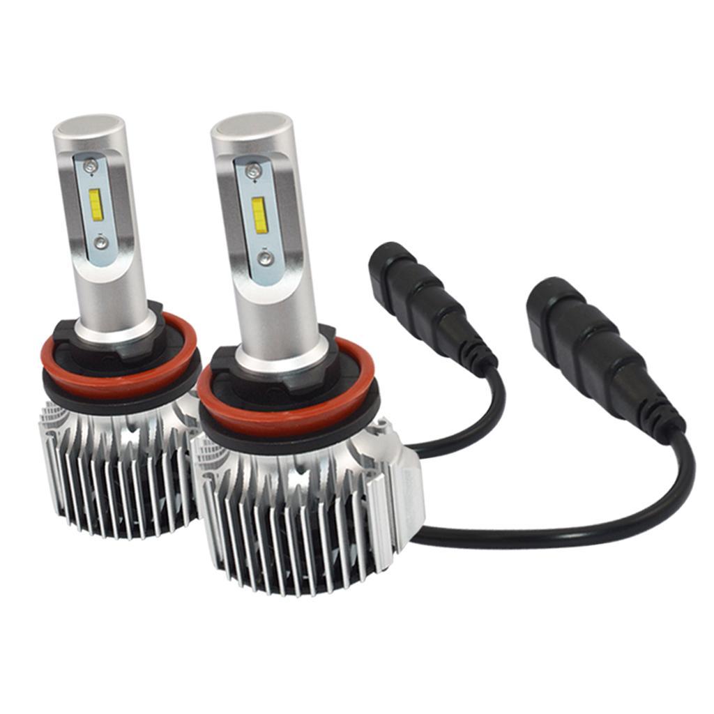 2 Pieces H8 H9 H11 H16 Headlight High Low Beam Bulb Kit - 6000K Cool White