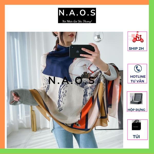 -Khăn quàng cổ, Khăn choàng lụa cho nữ bản rộng 180cm x 90cm làm quà tặng sang trọng lịch sự