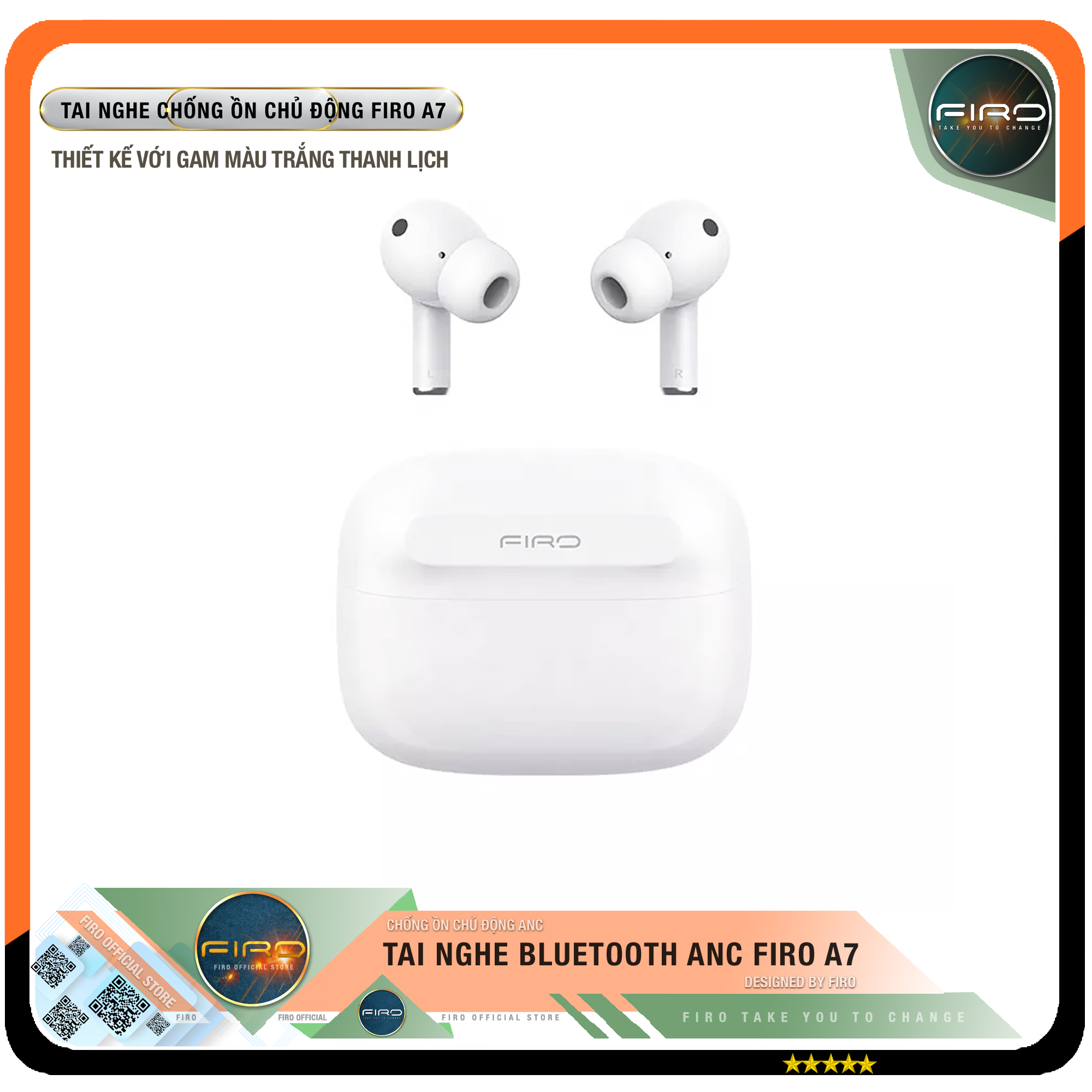 Tai Nghe Bluetooth FIRO FI5 Pro2 - Tai Nghe Không Dây FIRO Công Nghệ Bluetooth V5.3 - Kháng Nước IPX5 - Điều Khiển Cảm Ứng Thông Minh - Âm Bass Cực Hay - Tai Nghe FIRO FI5 Pro2 Tương Thích Với Tất Cả Dòng Máy - Hàng Chính Hãng