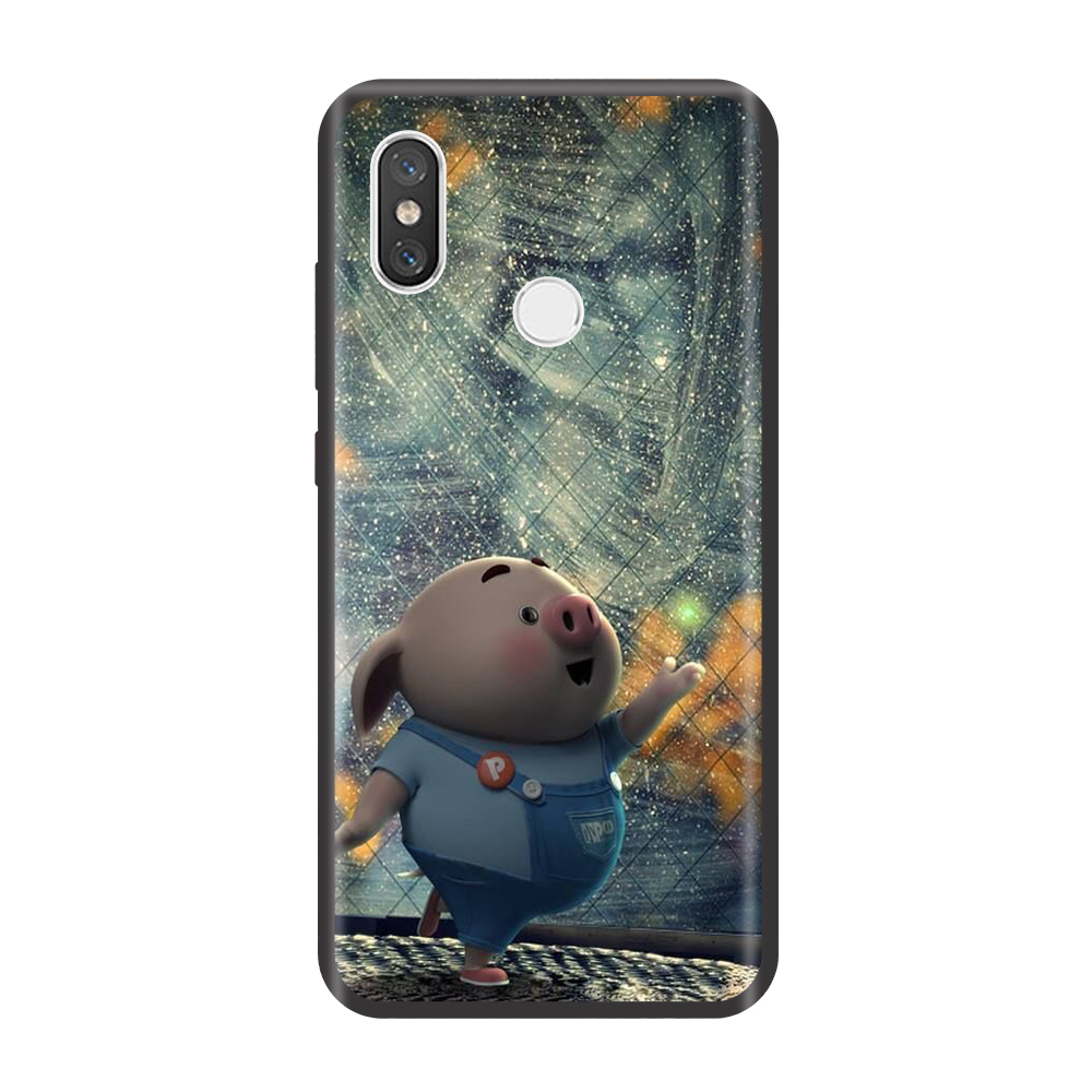 Ốp lưng TPU viền dẻo cho điện thoại XIAOMI MI 8 Hình Heo Con Chạy Bộ