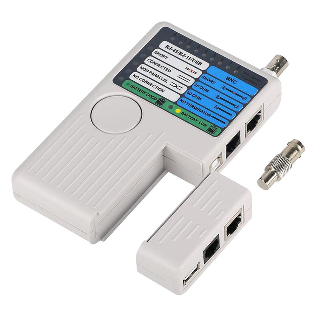 Pro Network Cable Tester Meter /RJ11/USB/BNC Wire Tester