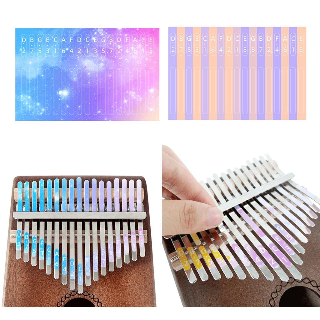 2x African Scale 17 Key Sticker for Learner Musical Set