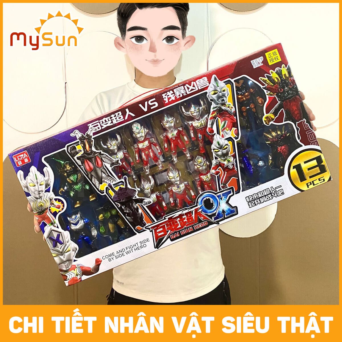 Mô hình Ultraman Tiga siêu nhân đồ chơi cho bé trai cỡ lớn MySun