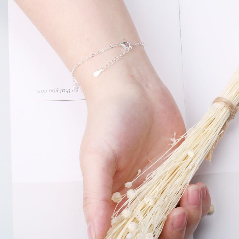 Lắc Tay Nữ, Vòng Tay Lá Bạch Quả Hạt Trai Nhỏ Xinh FLT-02