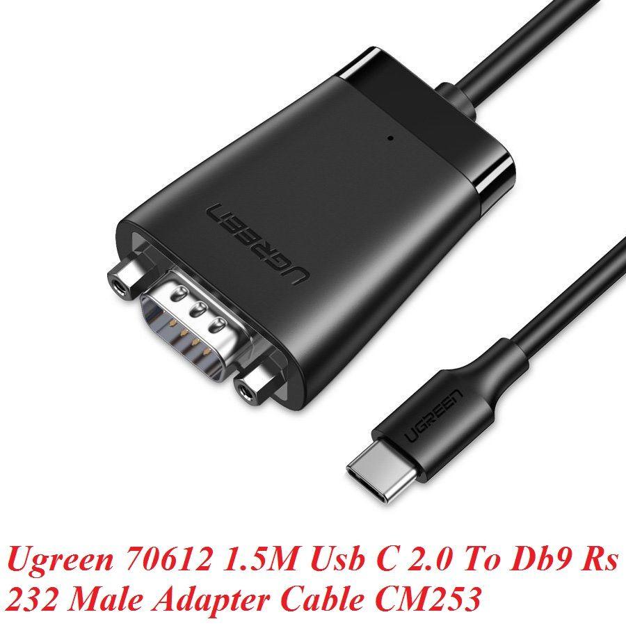 Ugreen UG70612CM253TK 1.5M cáp chuyển Usb C 2.0 ra Db9 rs232 cổng com 9 chân màu đen - HÀNG CHÍNH HÃNG