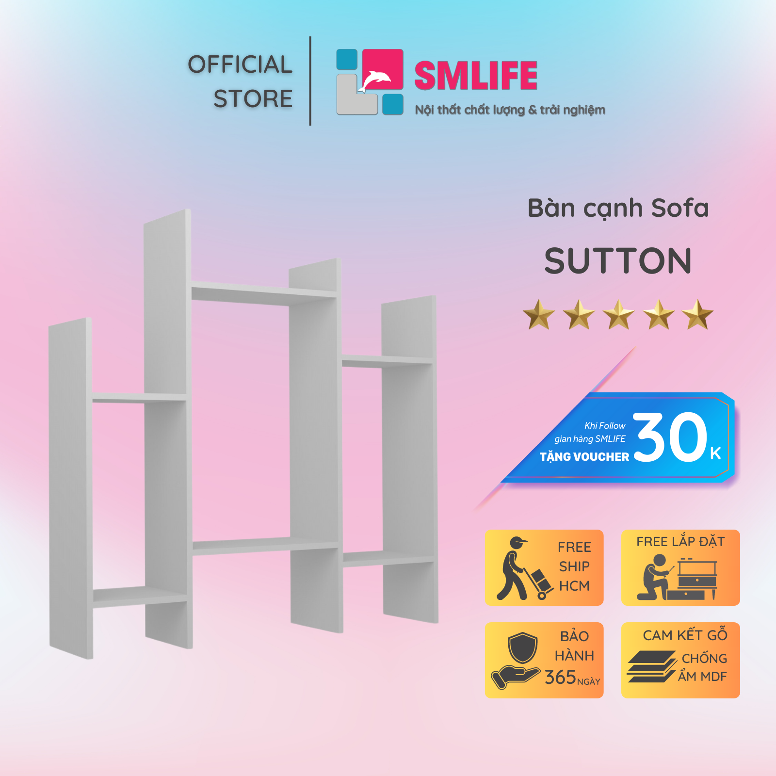 Bàn cạnh sofa SMLIFE Sutton