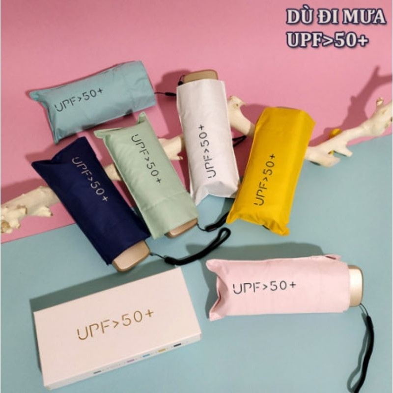 Dù đi mưa gấp gọn mini UPF 50+ cao cấp chống thấm