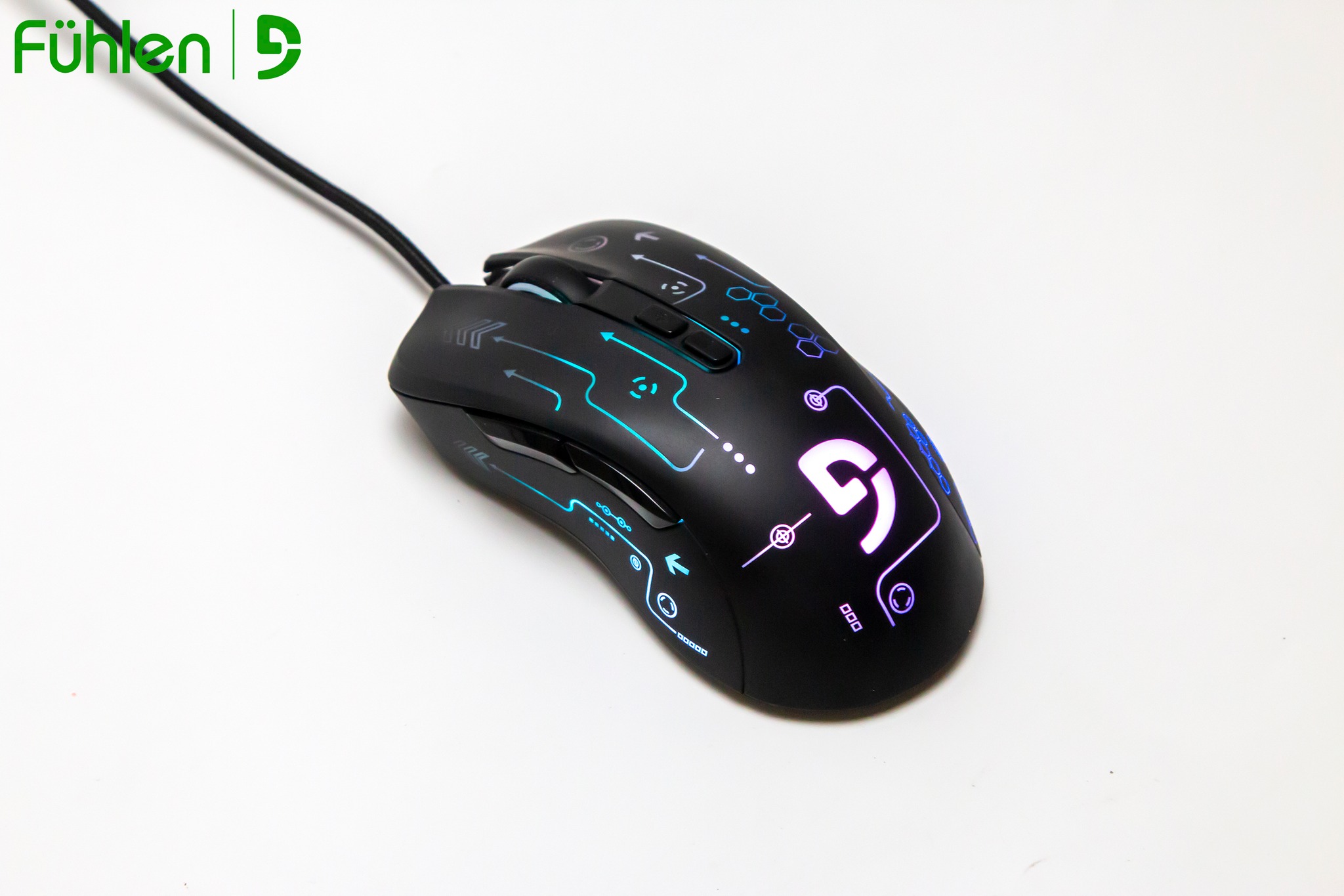 Chuột gaming Fuhlen G90s Pro RGB, DPI 8000, App chỉnh led RGB, macro, 7 nút bấm- Hàng nhập khẩu