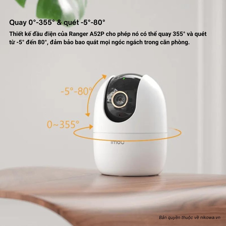 Camera Wifi IMOU IPC-A52P-Pro ( 5.Megapixel ), Đàm thoại 2 chiều, Xoay 360 độ, Wifi 6, Đèn & Còi - Tích hợp nút gọi 1 chạm - Hàng Chính Hãng