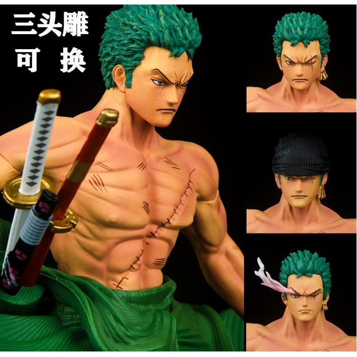 Mô hình Zoro cởi áo có 3 đầu 31cm - One piece