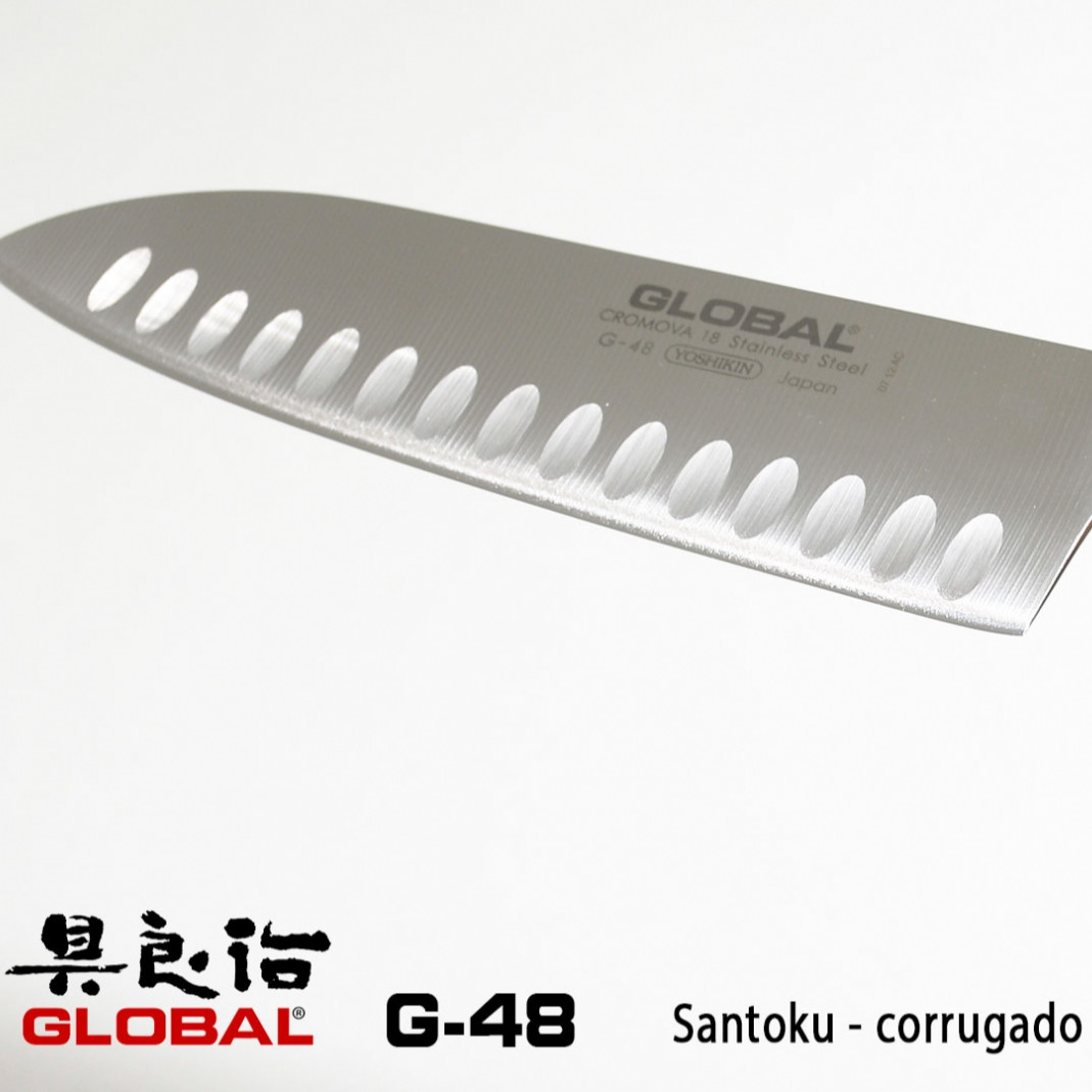 Dao bếp Nhật cao cấp Global G48 = G80 Santoku - Dao thái đa năng(180mm) - Dao bếp Nhật chính hãng