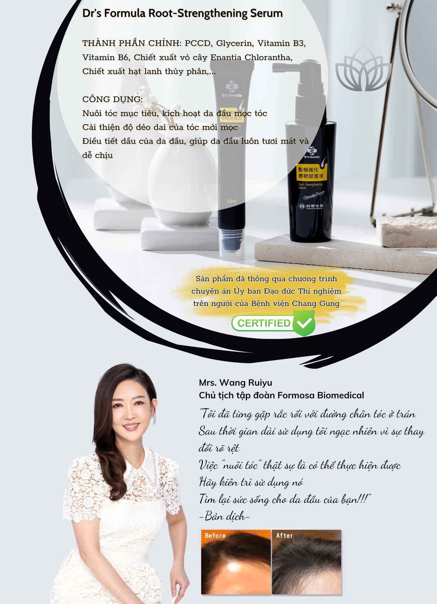 Serum tăng cường chân tóc hỗ trợ mọc tóc Dr's Formula Root-Strengthening 50ml+20ml