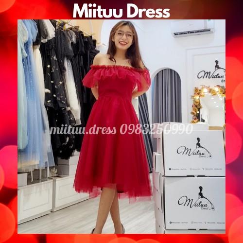 Váy trễ vai kỉ yếu trắng dạ hội đi chơi dự tiệc sinh nhật xòe bèo công chúa xinh dễ thương Miituu CN1