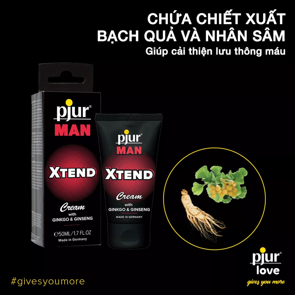 Gel dưỡng Pjur Man Xtend 50ml dành cho quý ông chiết xuất từ bạch quả và nhân sâm giúp cho khoái cảm kéo dài hơn - Hàng chính hãng - Made in Germany