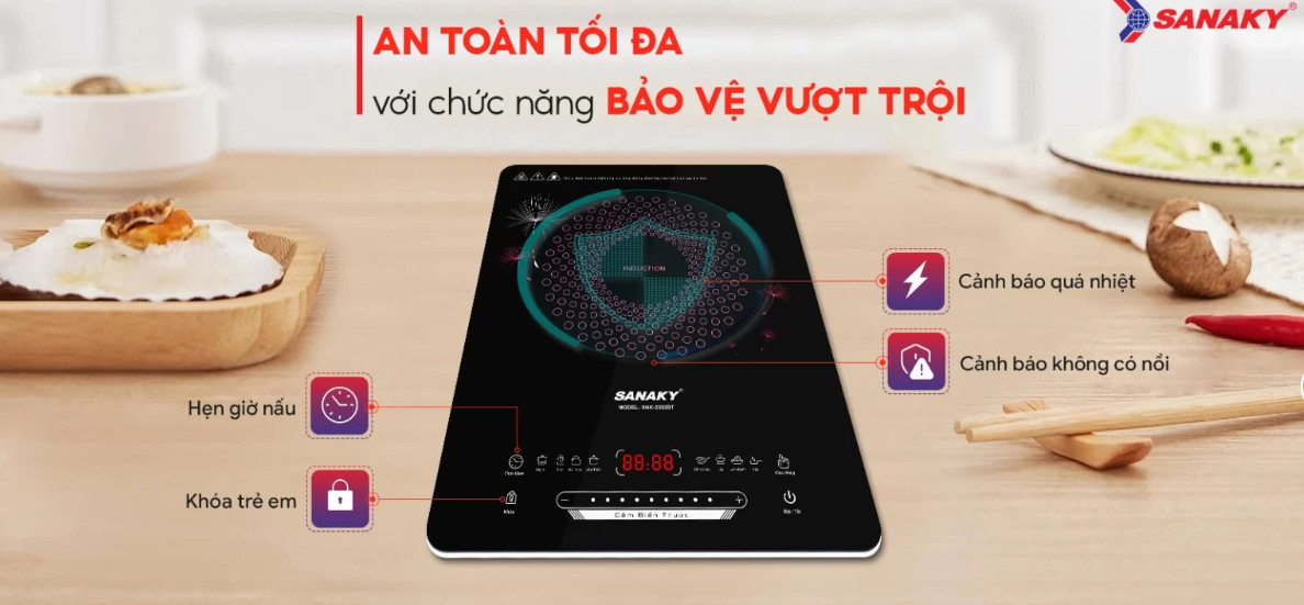 Bếp từ đơn Sanaky SNK-2302BT- HÀNG CHÍNH HÃNG