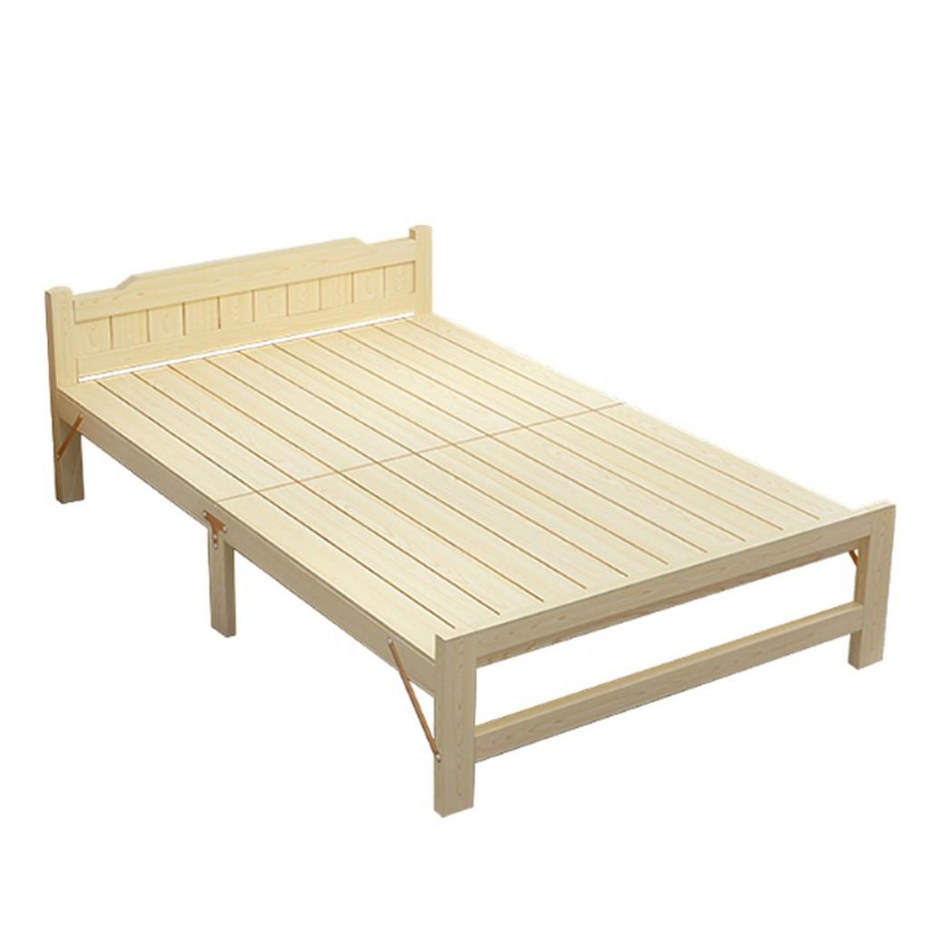 Giường xếp gỗ thông xếp gọn 120cm- giường ngủ gấp gọn