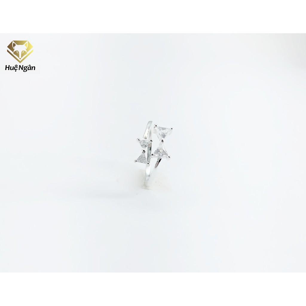 Nhẫn bạc Ý 925 Huệ Ngân - Nơ Đôi Xinh Xắn YCXJ345