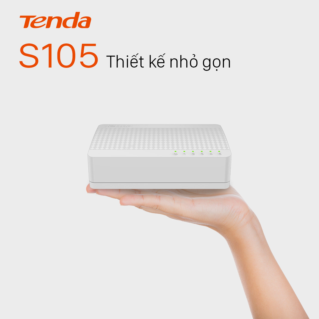 Hình ảnh Bộ chia mạng Switch Tenda S105 5 cổng Ethernet 100Mbps - Hàng Chính Hãng