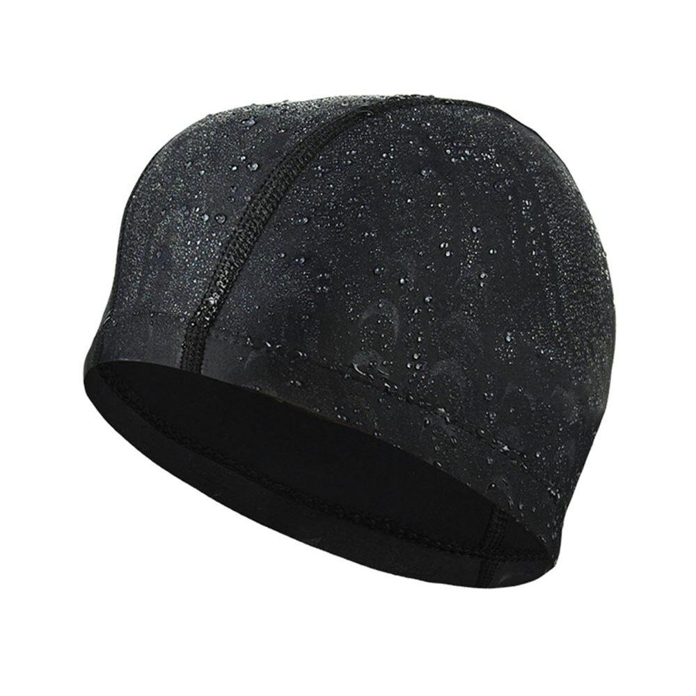 Elastic Waterproof Nylon Protect Ears Long Hair Sports Swim Pool Solid Hat Swimming Cap Free size for Men & Women