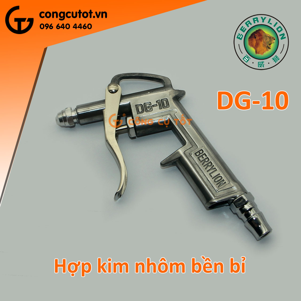 Vòi xịt hơi xì khô thân thép Berrylion DG-10