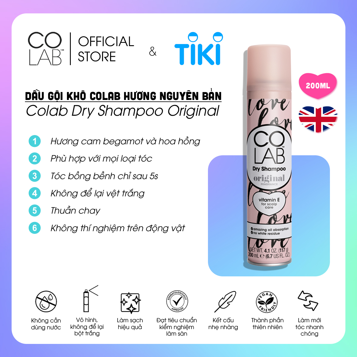 Dầu gội khô COLAB hương Original 200ml