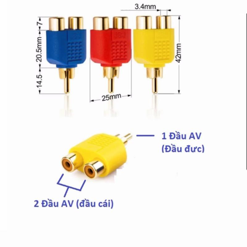 Đầu chia jack loa hoa sen AV (RCA) 1 ra 2 LK84