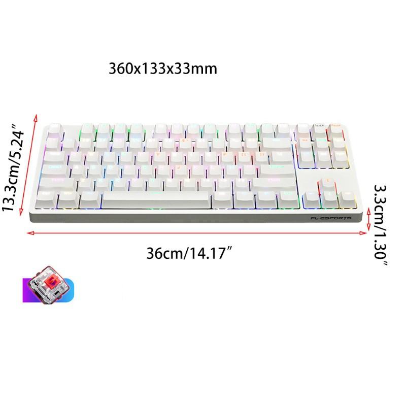 Bàn Phím Cơ Không Dây Bluetooth Mini 87 Phím Rgb