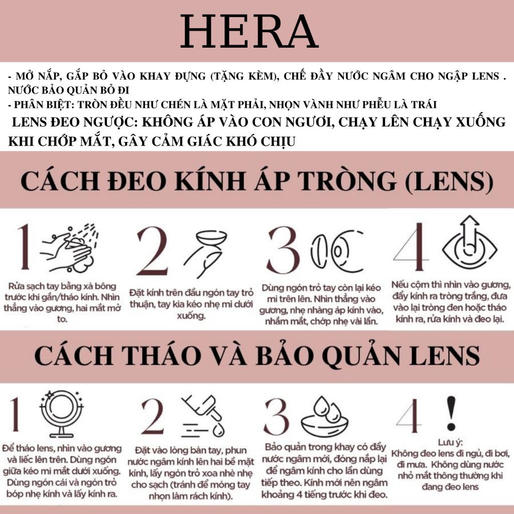 Kính Áp Tròng Hera Xám Bạc Tự Nhiên 0 - 7 Độ SILVER HAZE Nhập Khẩu Hàn Quốc Lens Cận 6 Tháng (1 Cặp)