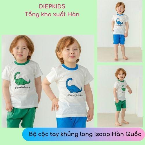 Bộ cộc tay khủng long cho bé chất mát đẹp