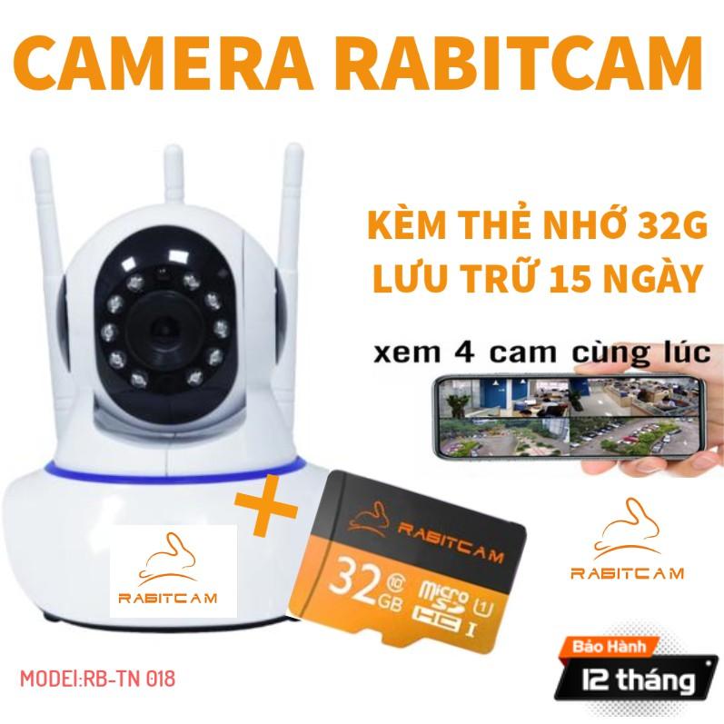 Camera 3 Râu &quot;RABITCAM&quot; Thế Hệ Mới 2.0 Full HD 1080 Kèm Thẻ Nhớ 32G Lưu Trữ 15 Ngày