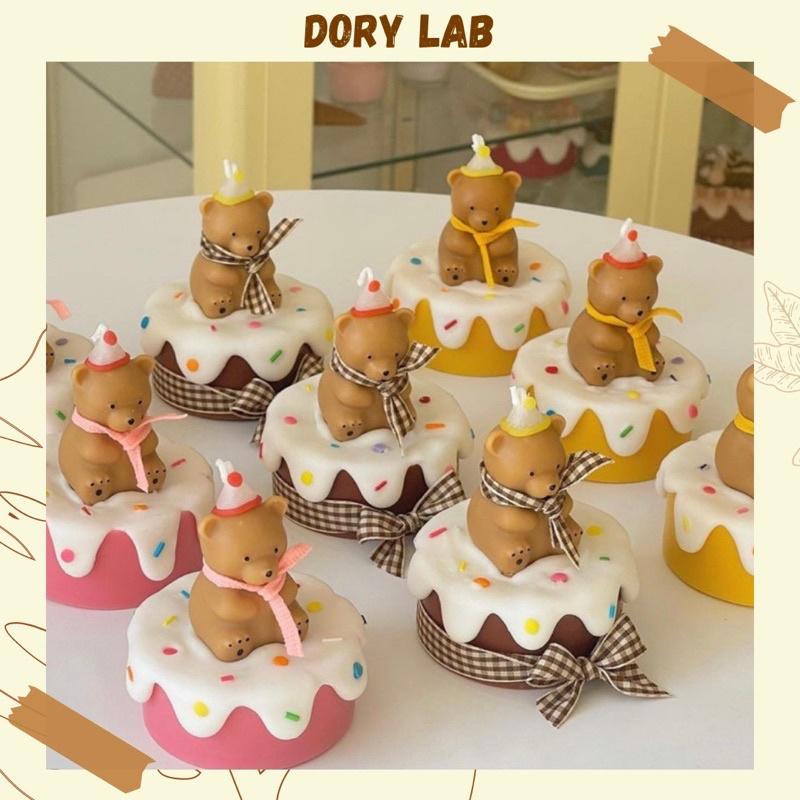 Nến Thơm Handmade Bánh Kem Gấu Con, Quà Tặng Độc Đáo - Dory Lab