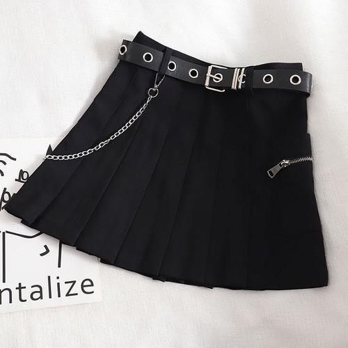 Chân váy xếp ly ngắn ulzzang cá tính kèm phụ kiện