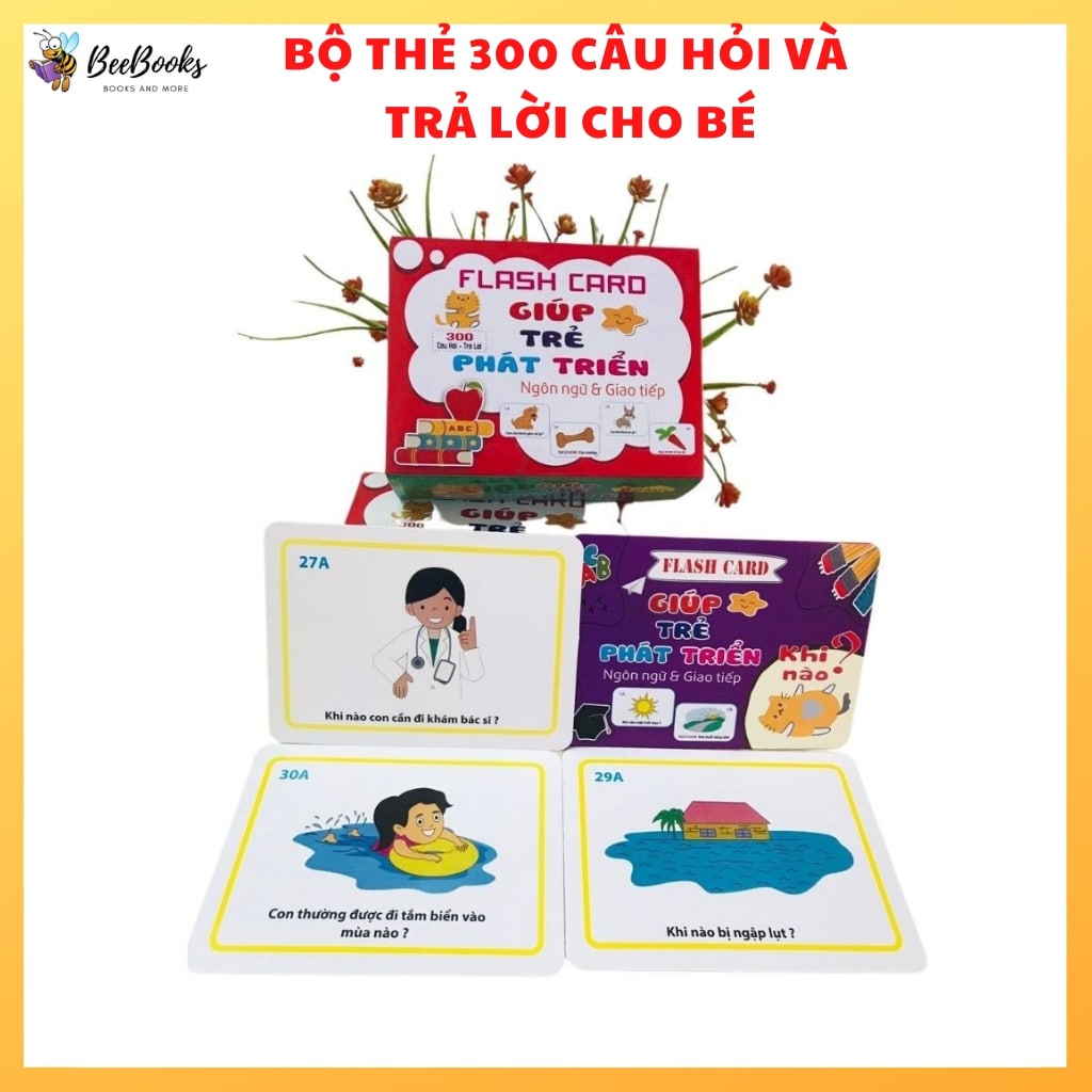 Bộ thẻ Flashcard 300 câu hỏi và trả lời giúp trẻ phát triển tư duy, ngôn ngữ và giao tiếp
