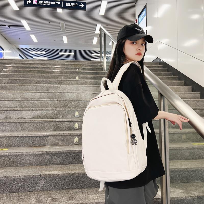 Ba lô da mềm màu trơn được ưa chuộng nhất cặp đi học đơn giản phù hợp với tất cả các nữ sinh viên đại học ba lô máy tính công suất lớn nam