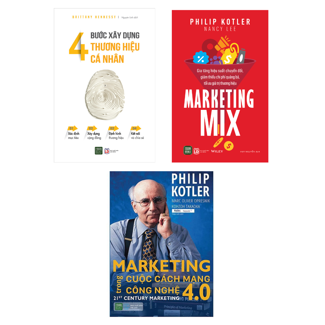Combo 3 Cuốn Marketing Bán Hàng Hay- 4 Bước Xây Dựng Thương Hiệu Cá Nhân+Marketing Mix+Marketing Trong Cuộc Cách Mạng Công Nghệ 4.0