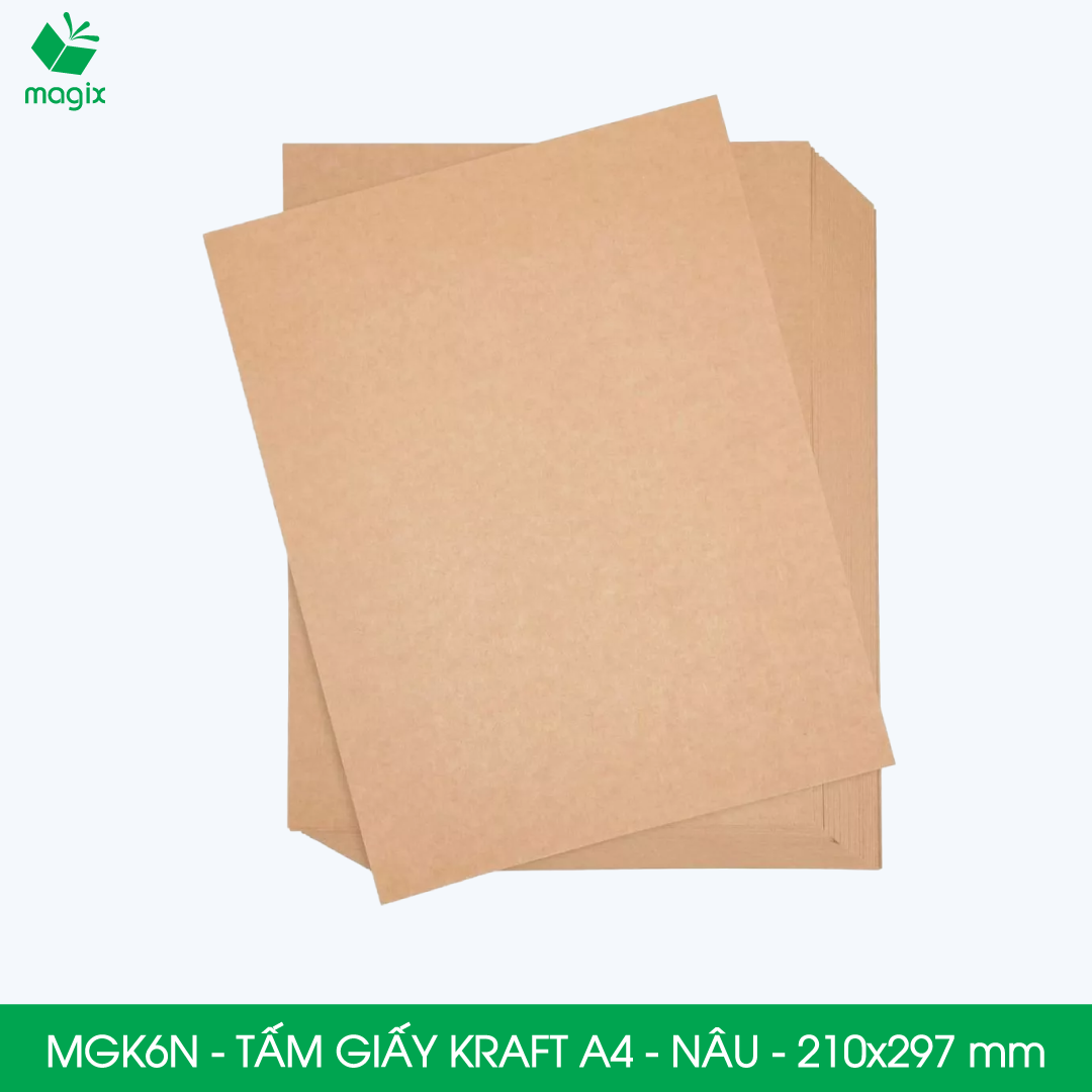 MGK6N - A4 - 70 gsm - 500 tờ giấy kraft nâu - Dùng gói hàng, bọc quà, làm nháp, chèn lót chống sốc