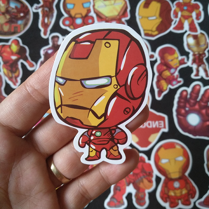 Bộ Sticker dán cao cấp chủ đề IRON MAN - NGƯỜI SẮT - Dùng dán Xe, dán mũ bảo hiểm, dán Laptop