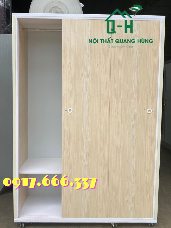 Tủ nhựa đài loan 3 cánh cửa lùa 1m8x1m2x47cm màu sồi trắng