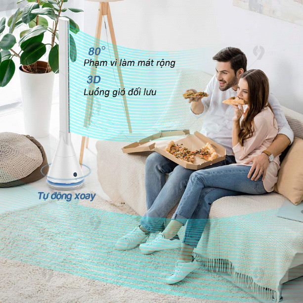 Quạt Làm Mát Và Sưởi Ấm ULTTY SKJ-CR018H, Chất Liệu Sưởi Gốm Ceramic Không Đốt Cháy Oxy, Không Khô Da, Tự Động Tắt Khi Quá Nhiệt - Màu Trắng - Hàng Chính Hãng