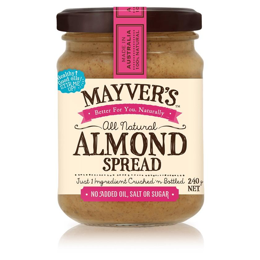 Bơ Hạnh Nhân Mayvers - Mayver's All Natural Almond Spread - Hủ 240g