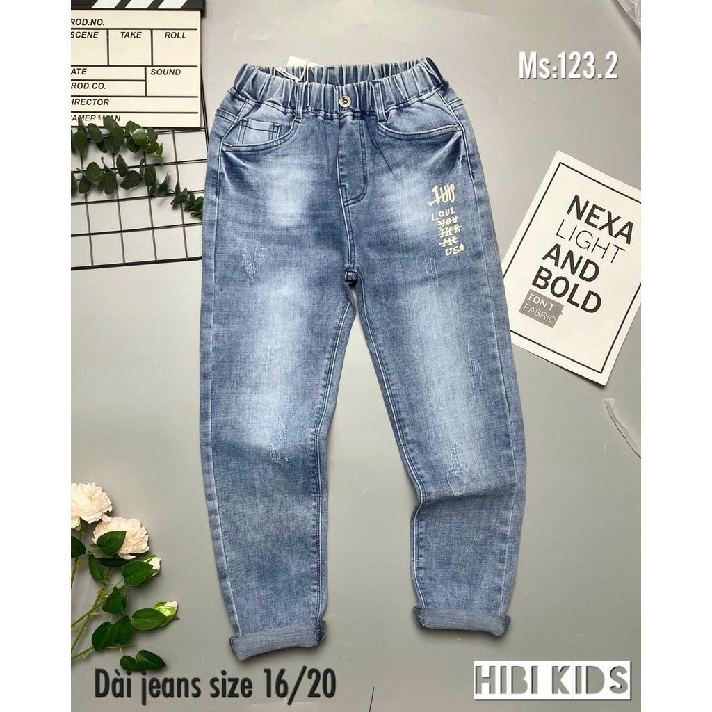 Quần jeans dài phong cách cho bé trai đi tiệc mặc tết đẹp size 28-40kg hàng co giãn thoải mái