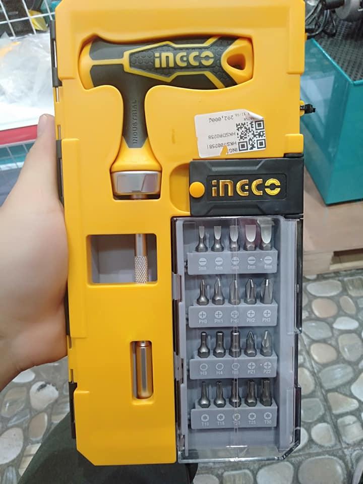 BỘ TUỐC NƠ VÍT TAY CẦM CHỮ T 25 CHI TIẾT INGCO HKSDB0258 - HÀNG CHÍNH HÃNG