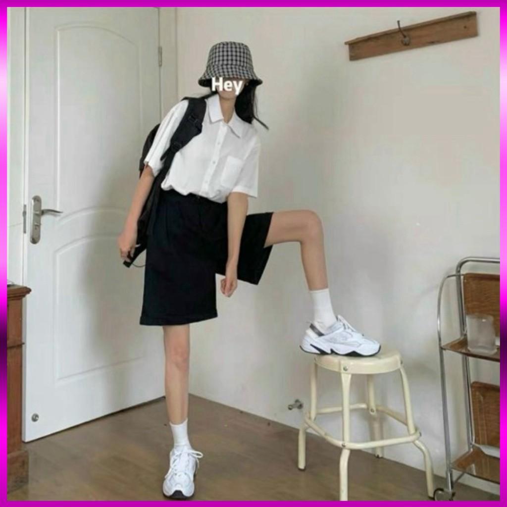 Áo sơ mi nữ trắng ngắn tay 50k