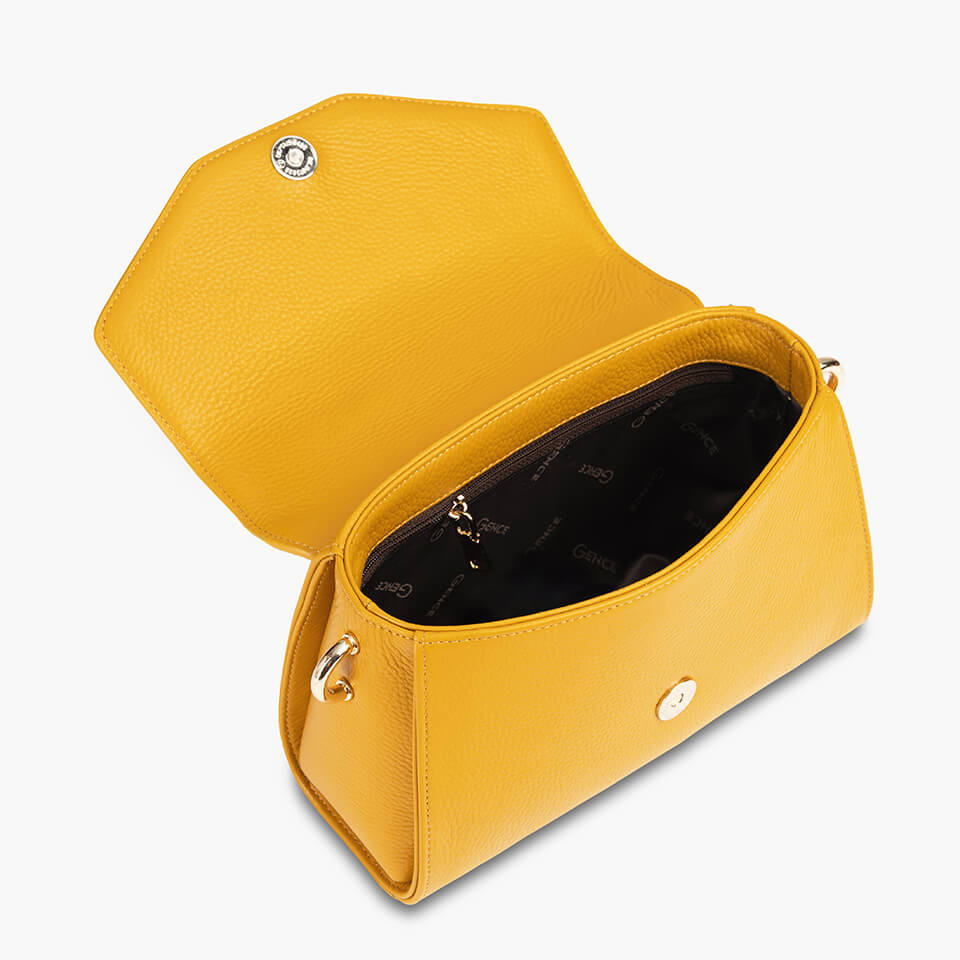 Túi Xách Tay Nữ Túi Đeo Chéo Thời Trang GENCE TX05 Da Bò Cao Cấp Màu Pollen