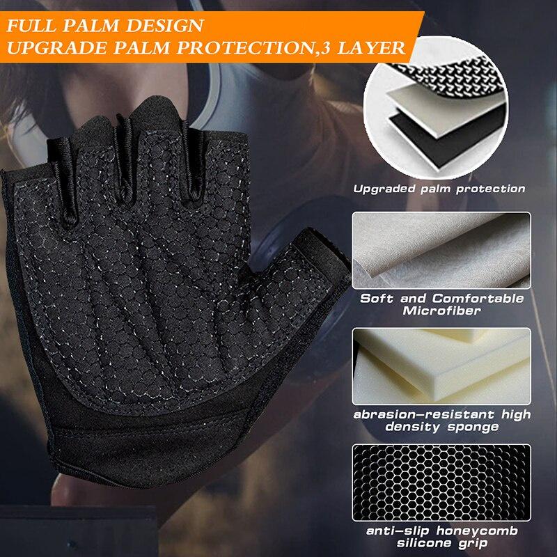 Weight Lifting Gloves Sport Workout Gym Fitness Cycling Gloves Strength Training BodyBuilding Half Finger Guantes Dumbbell