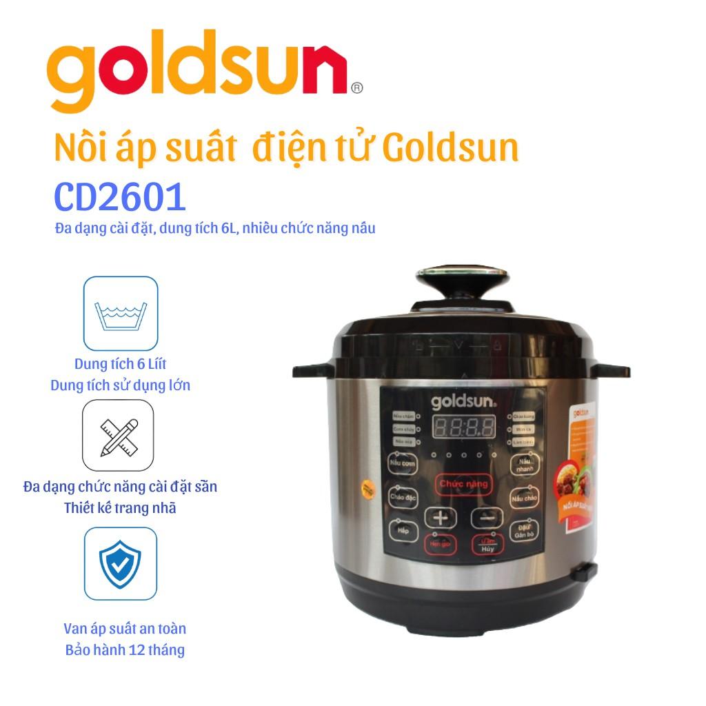 Nồi áp suất Goldsun CD2601 6L Điện tử - Hàng Chính Hãng