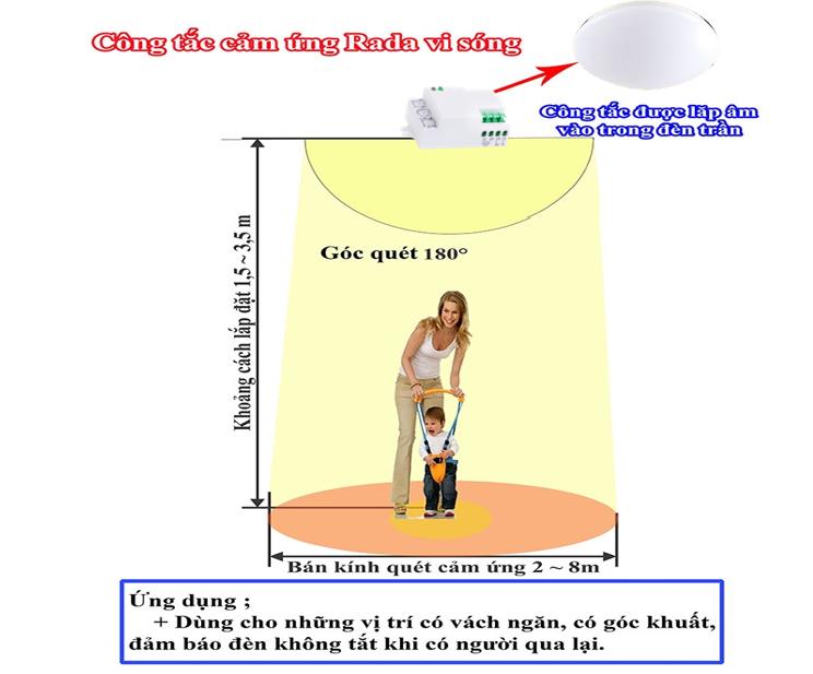 Công tắc cảm ứng Rada vi sóng MS031